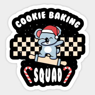 Cookie Baking Crew Koala Christmas Cookie Baking Team Sticker